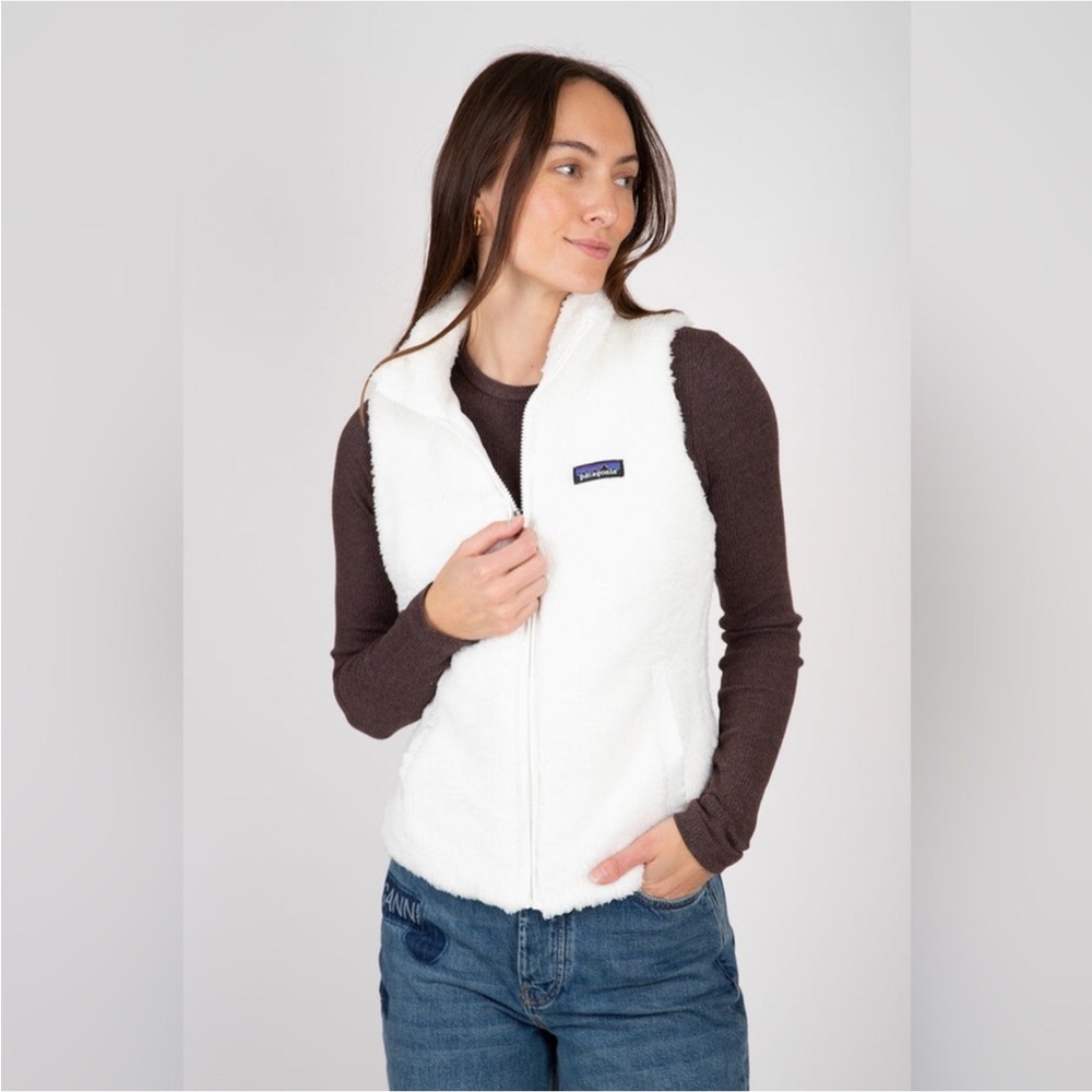 Patagonia Los Gatos Fleece Vest Birch White Zip Front Size M